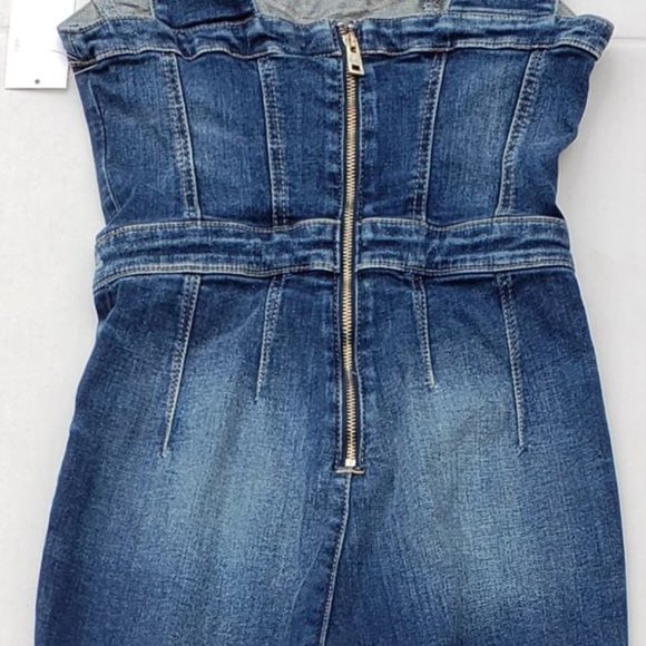 GUESS Women's Nada Paneled Denim Jumpsuit sz S - Picture 11 of 12